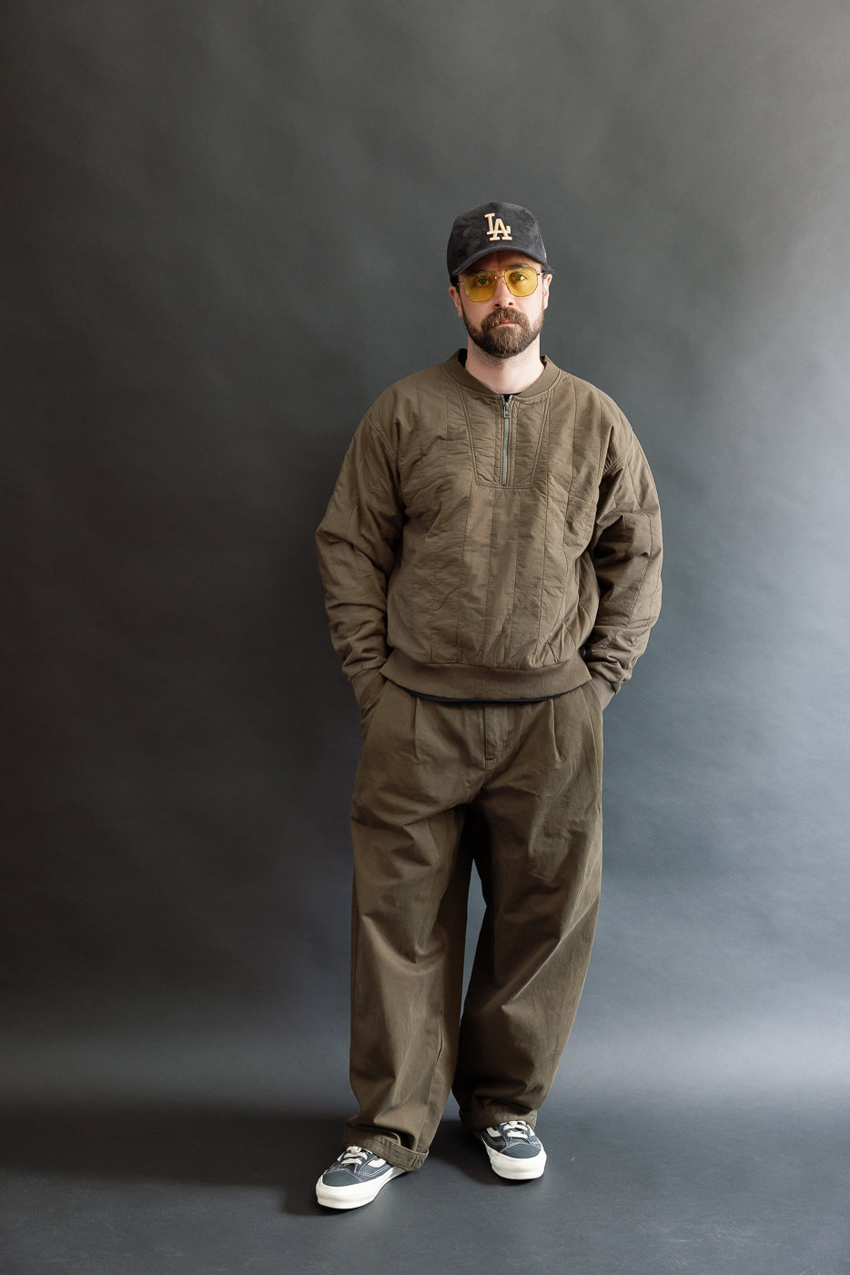 M-J-002 - Oslo Sweater Quilted Cotton - Java Brown