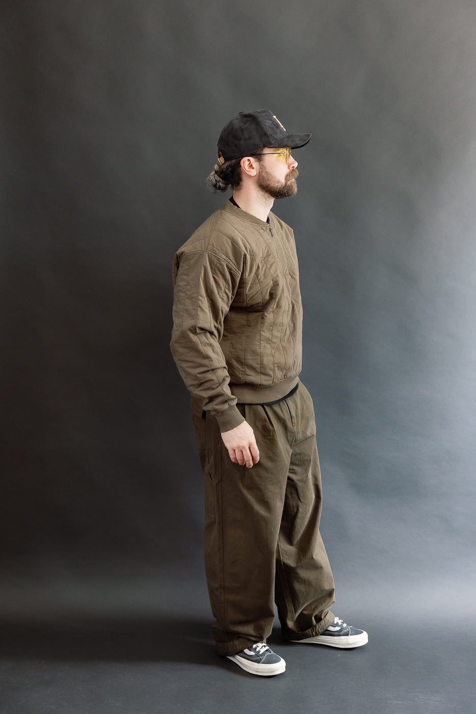 M-J-002 - Oslo Sweater Quilted Cotton - Java Brown