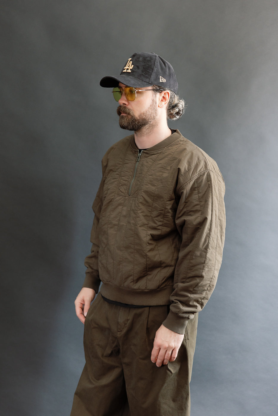 M-J-002 - Oslo Sweater Quilted Cotton - Java Brown