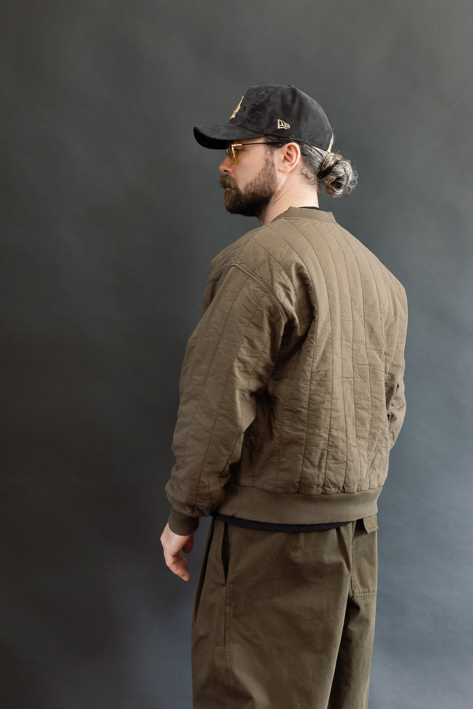 M-J-002 - Oslo Sweater Quilted Cotton - Java Brown