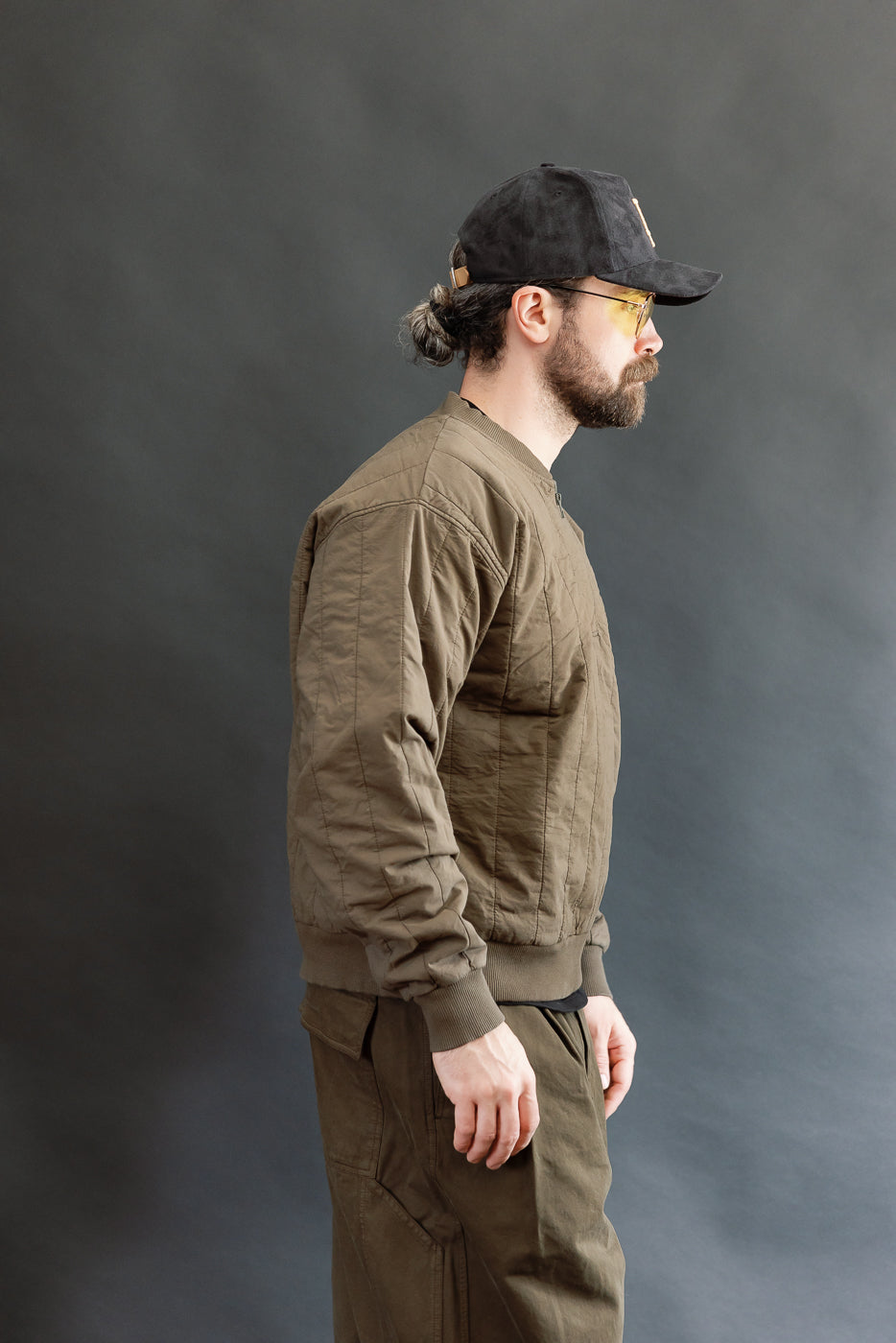 M-J-002 - Oslo Sweater Quilted Cotton - Java Brown