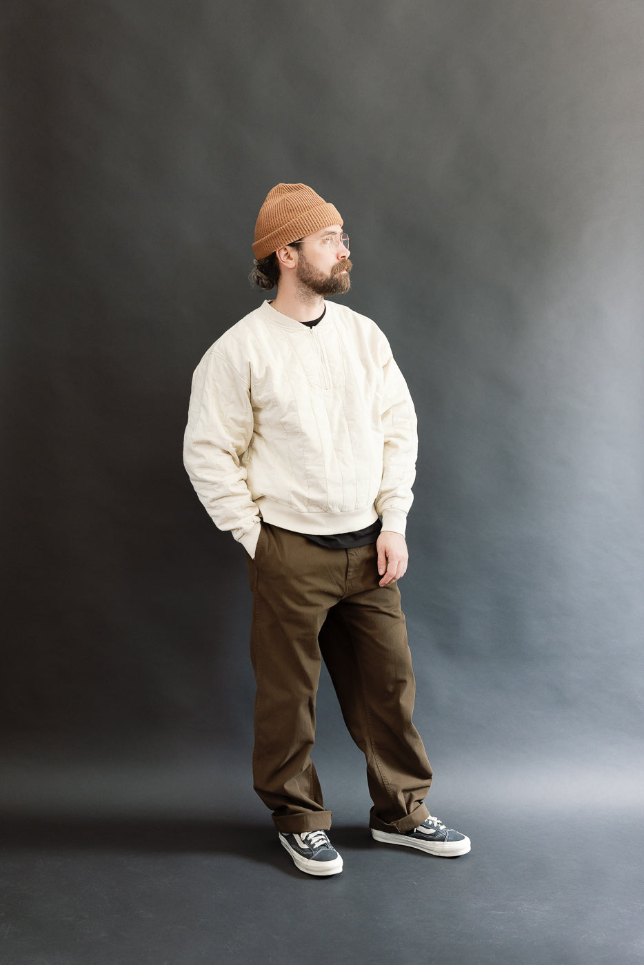 M-J-002 - Oslo Sweater Quilted Cotton - Ecru