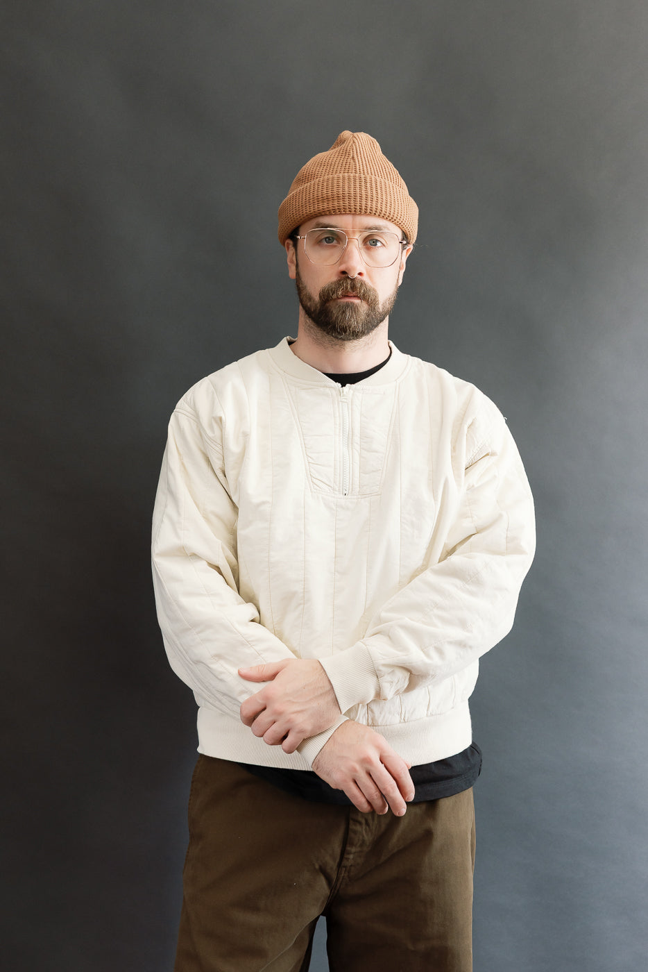 M-J-002 - Oslo Sweater Quilted Cotton - Ecru