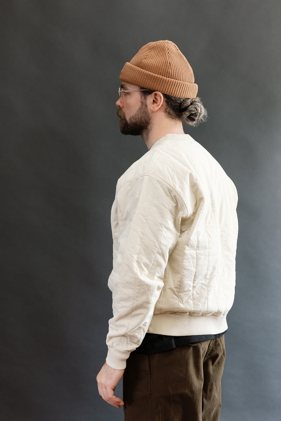 M-J-002 - Oslo Sweater Quilted Cotton - Ecru