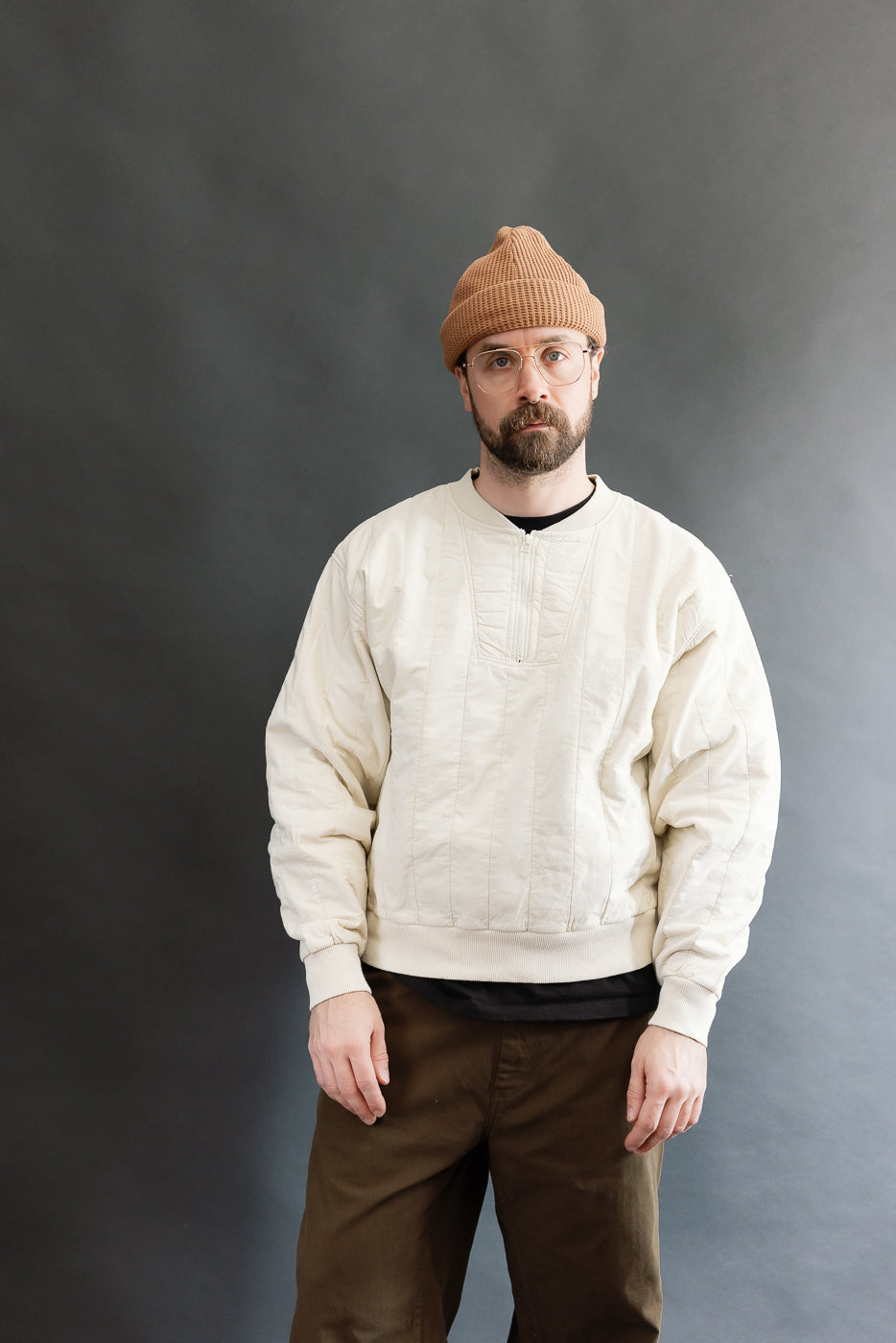 M-J-002 - Oslo Sweater Quilted Cotton - Ecru