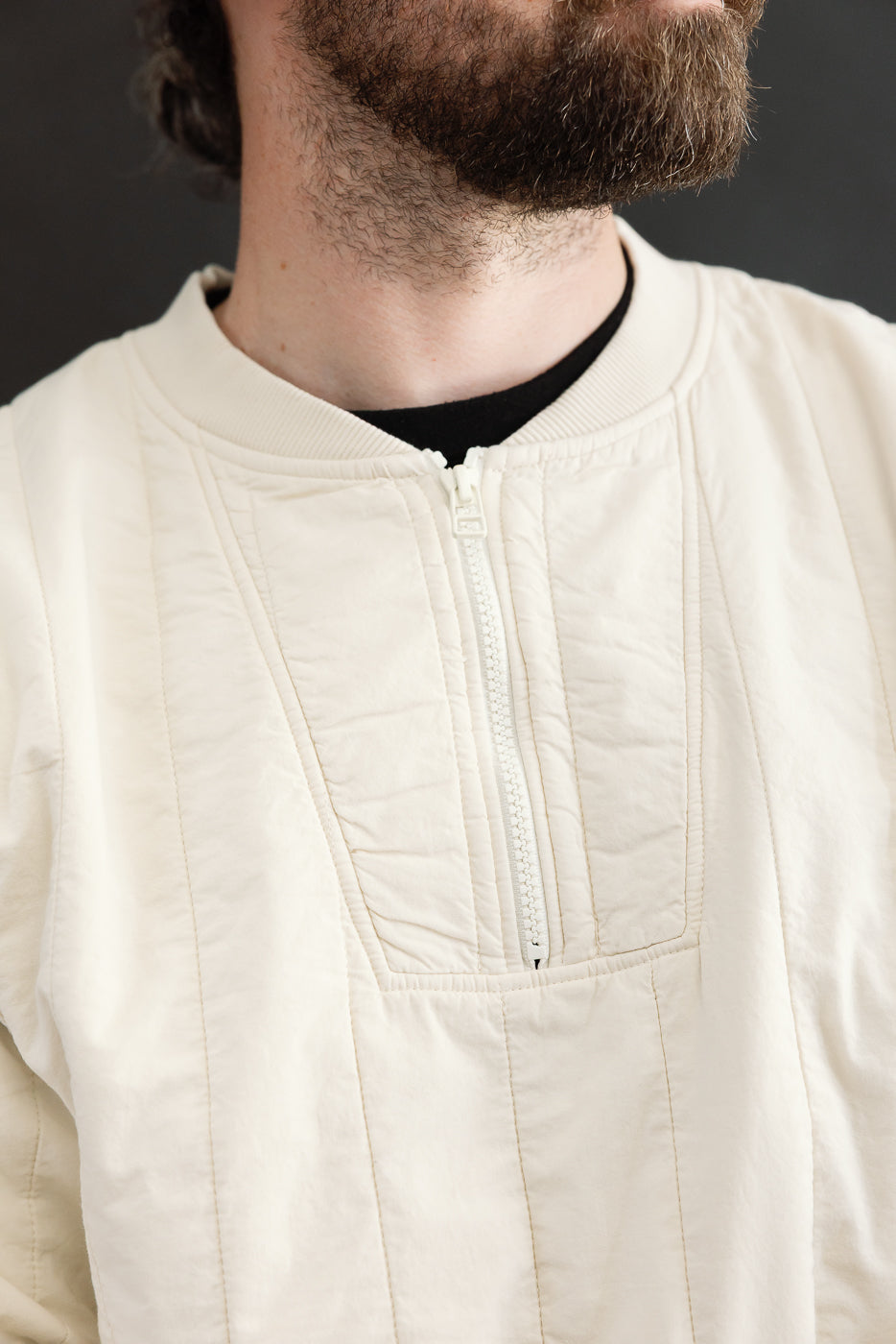 M-J-002 - Oslo Sweater Quilted Cotton - Ecru