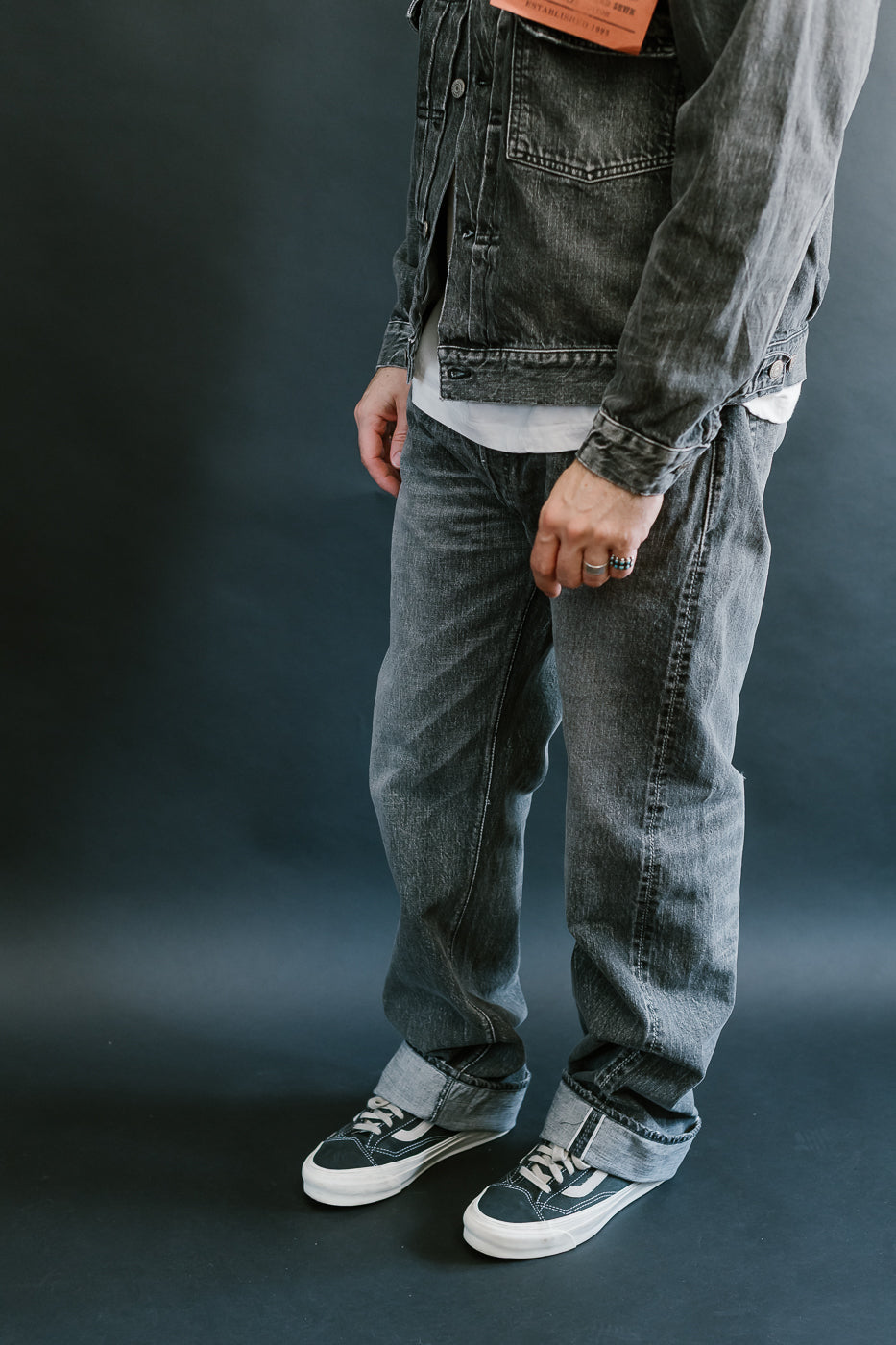 0105BKHW - 13.7oz Black Selvedge Denim Dartford - Wide Fit