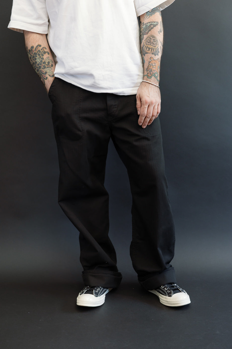 1141-2 - USN Herringbone Seamen's Trousers - Black