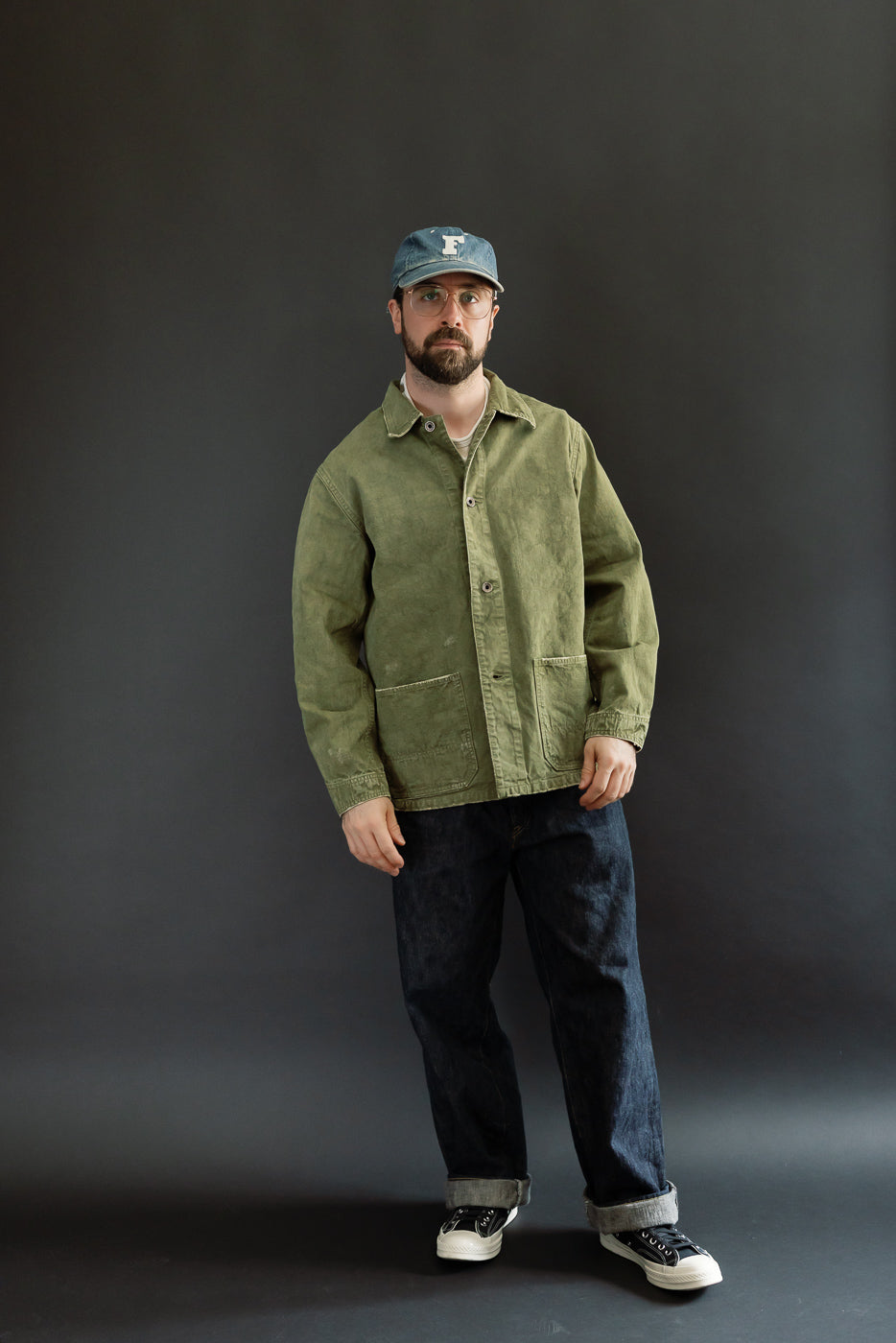 2053VE - Tent Cloth Chore Jacket Vintage Effect - OD Green
