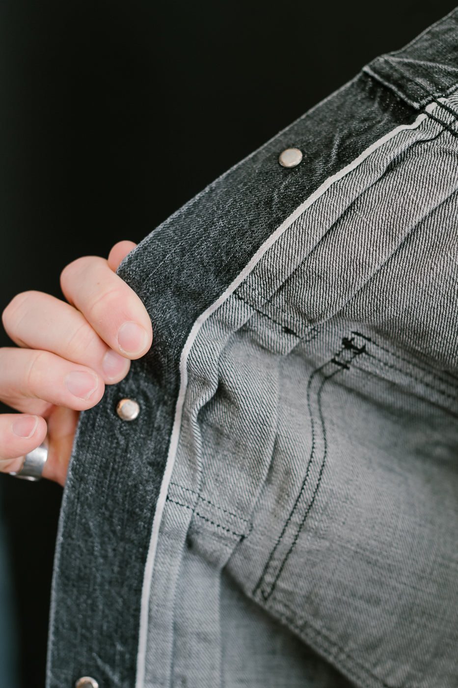 2102BKHW - 13.7oz Black Selvedge Denim Dartford - Type II