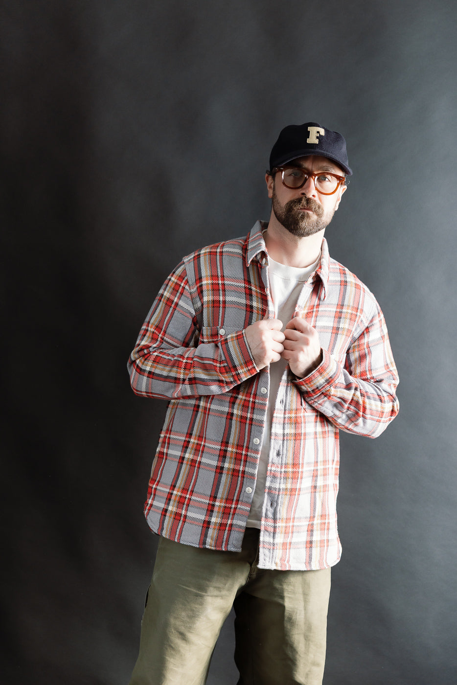 4094 - Original Cotton Check Flannel Work Shirt - Gray, Red