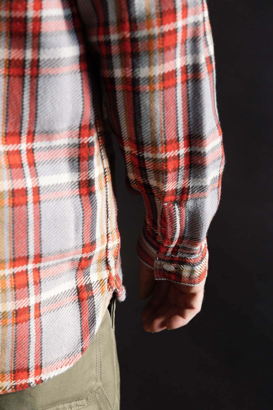 4094 - Original Cotton Check Flannel Work Shirt - Gray, Red