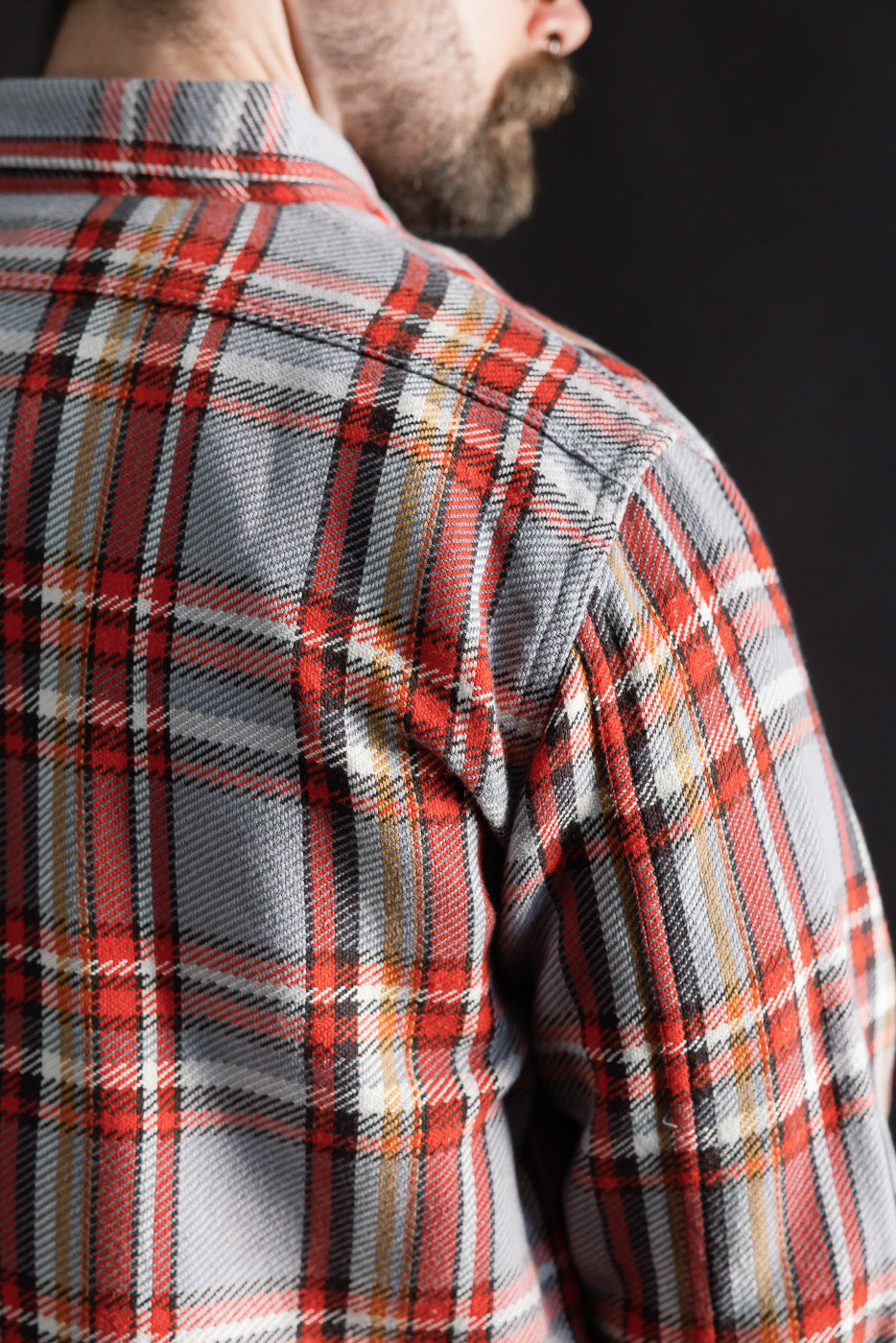 4094 - Original Cotton Check Flannel Work Shirt - Gray, Red