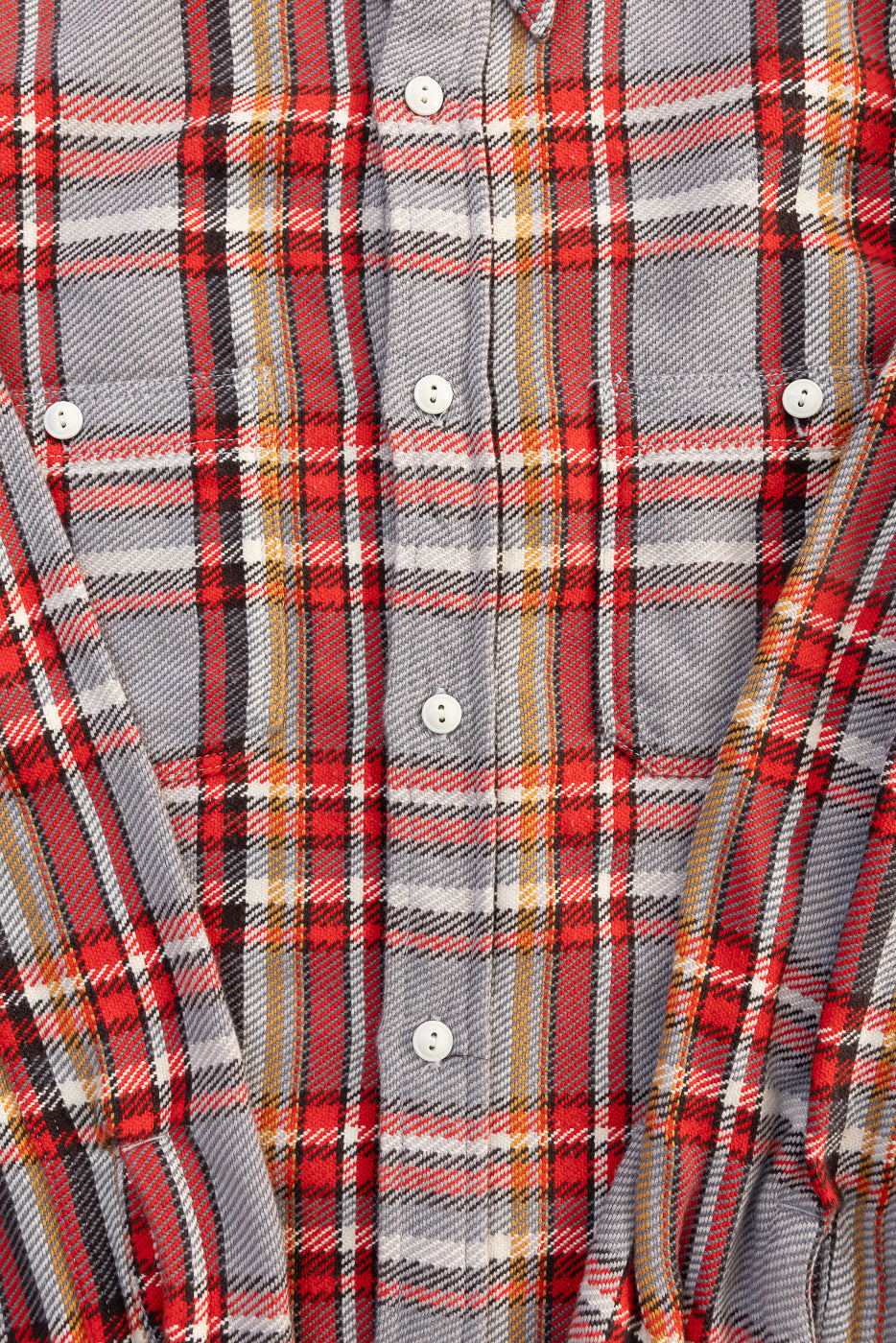 4094 - Original Cotton Check Flannel Work Shirt - Gray, Red