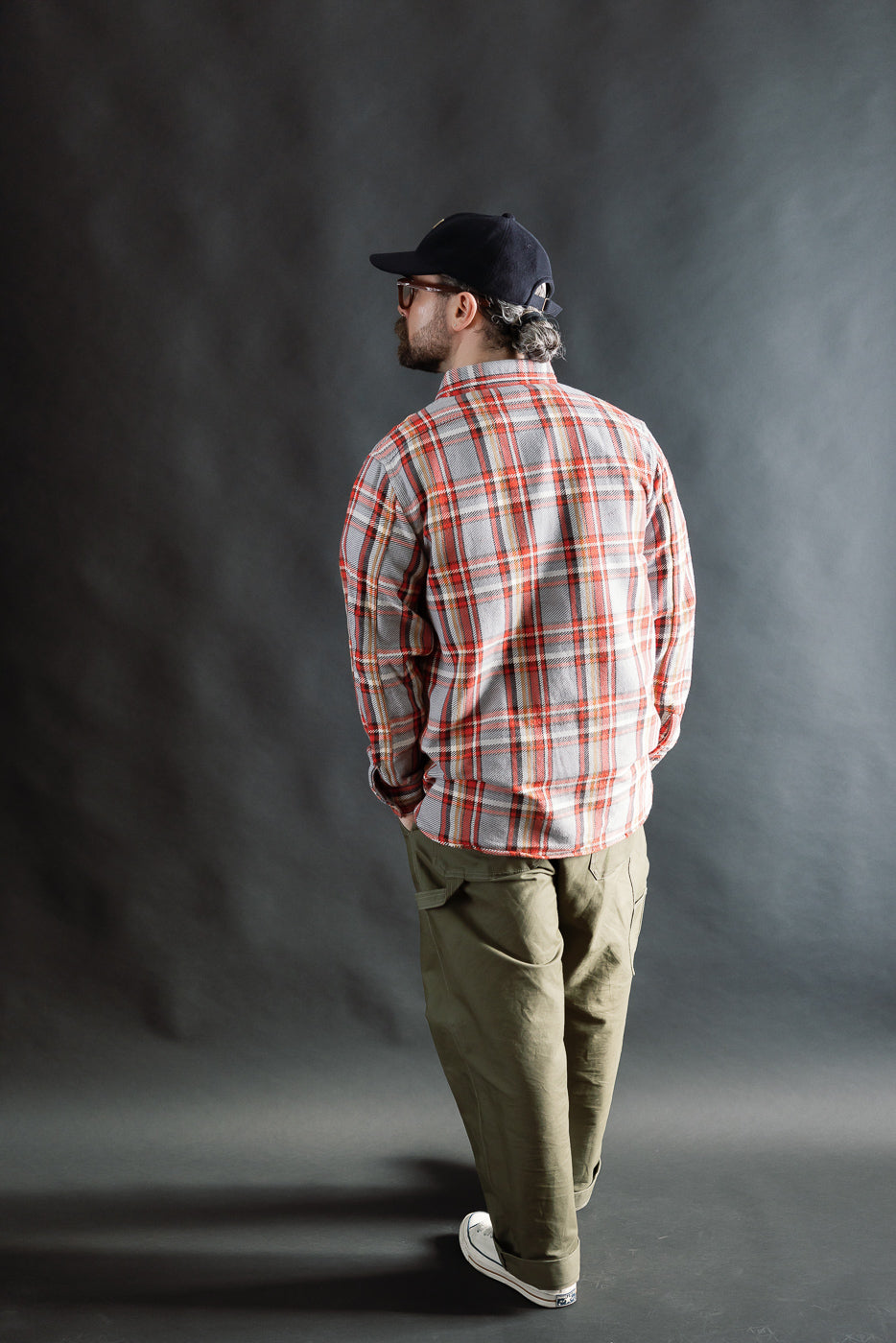 4094 - Original Cotton Check Flannel Work Shirt - Gray, Red