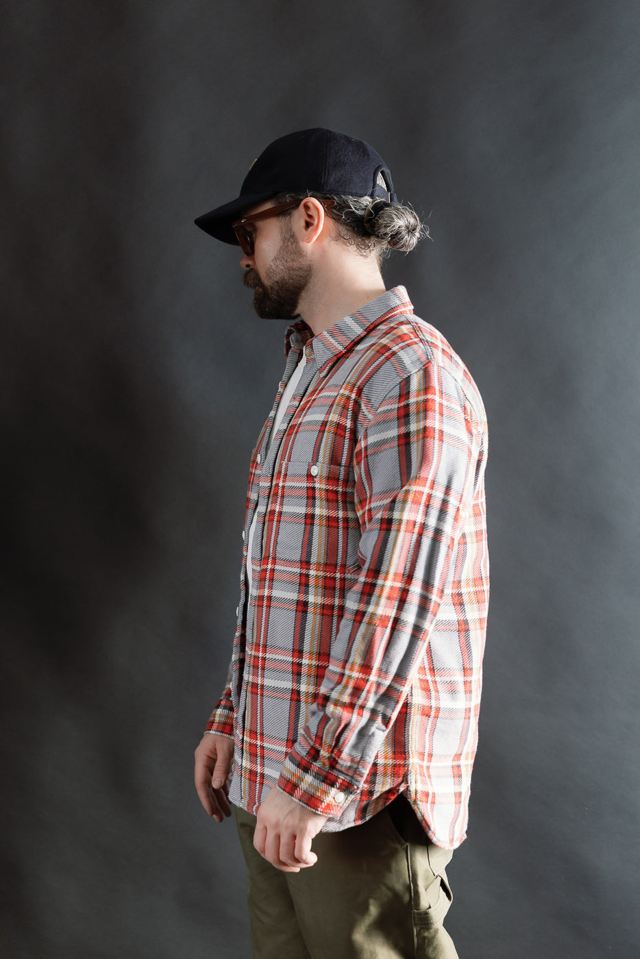4094 - Original Cotton Check Flannel Work Shirt - Gray, Red