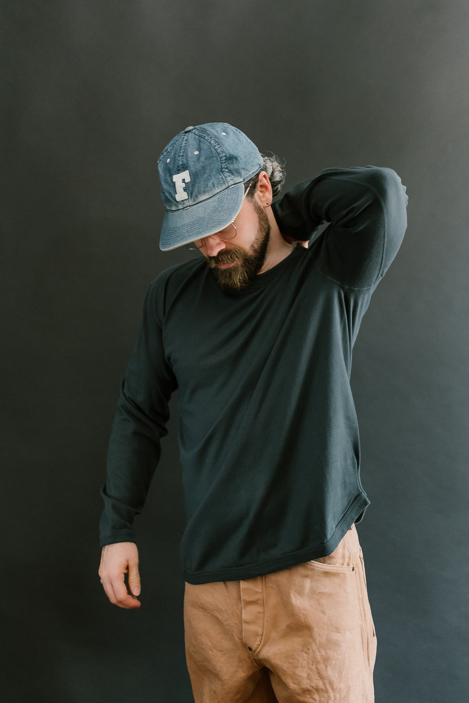 5222L - Flat Seam Heavyweight LS T-Shirt - Ink Black