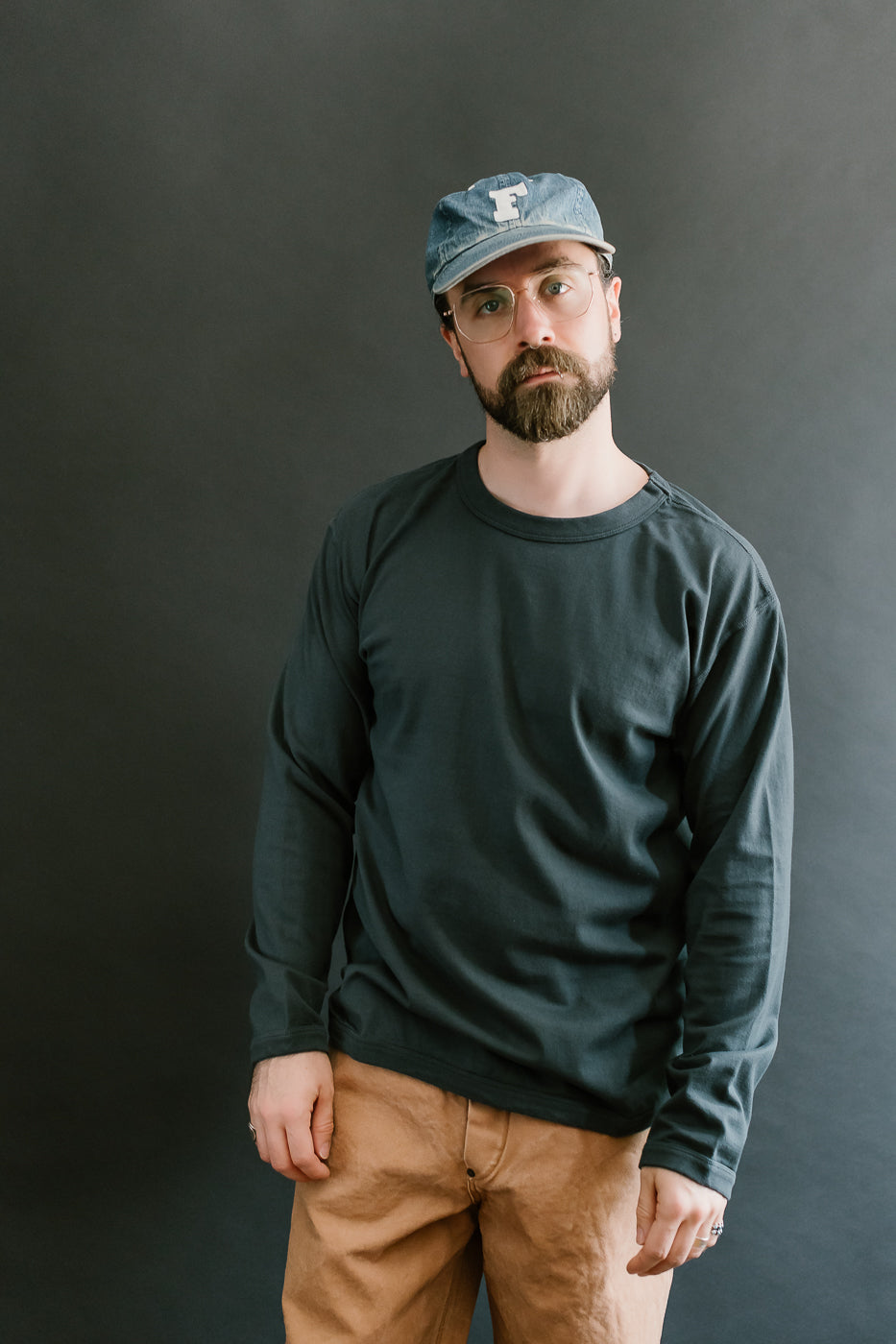 5222L - Flat Seam Heavyweight LS T-Shirt - Ink Black