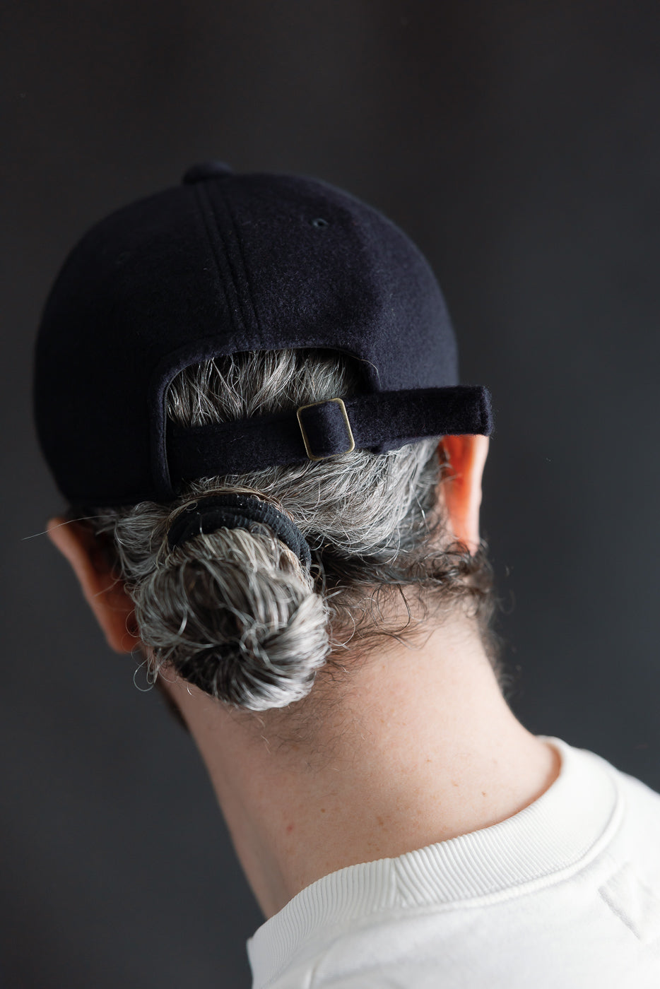 6853-25 - 6 Panel Melton Baseball Cap 'F' Patch - Navy