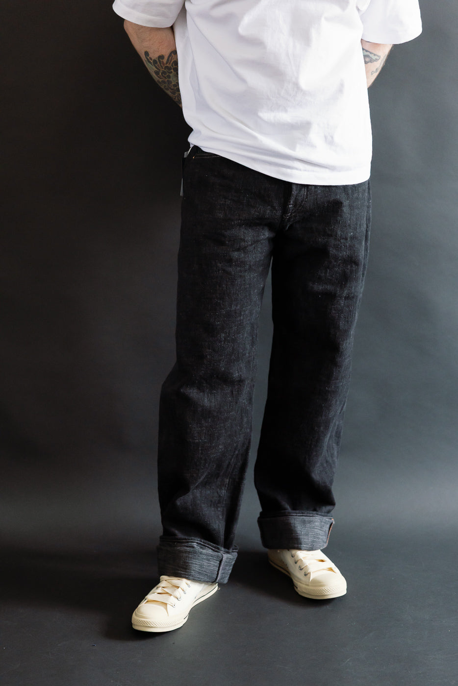 15oz Black Skein Dyed Selvedge Denim - Heritage Straight | Dant