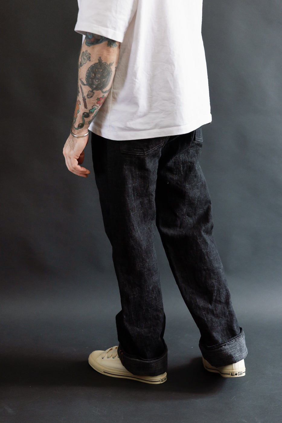 15oz Black Skein Dyed Selvedge Denim - Heritage Straight | Dant