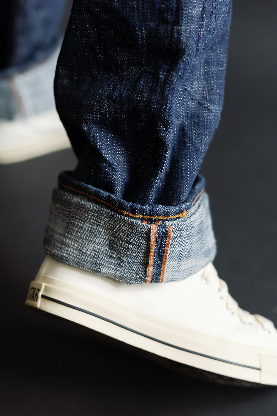 15oz Skein Dyed Slubby Green Indigo Selvedge Jeans - Slim Straight