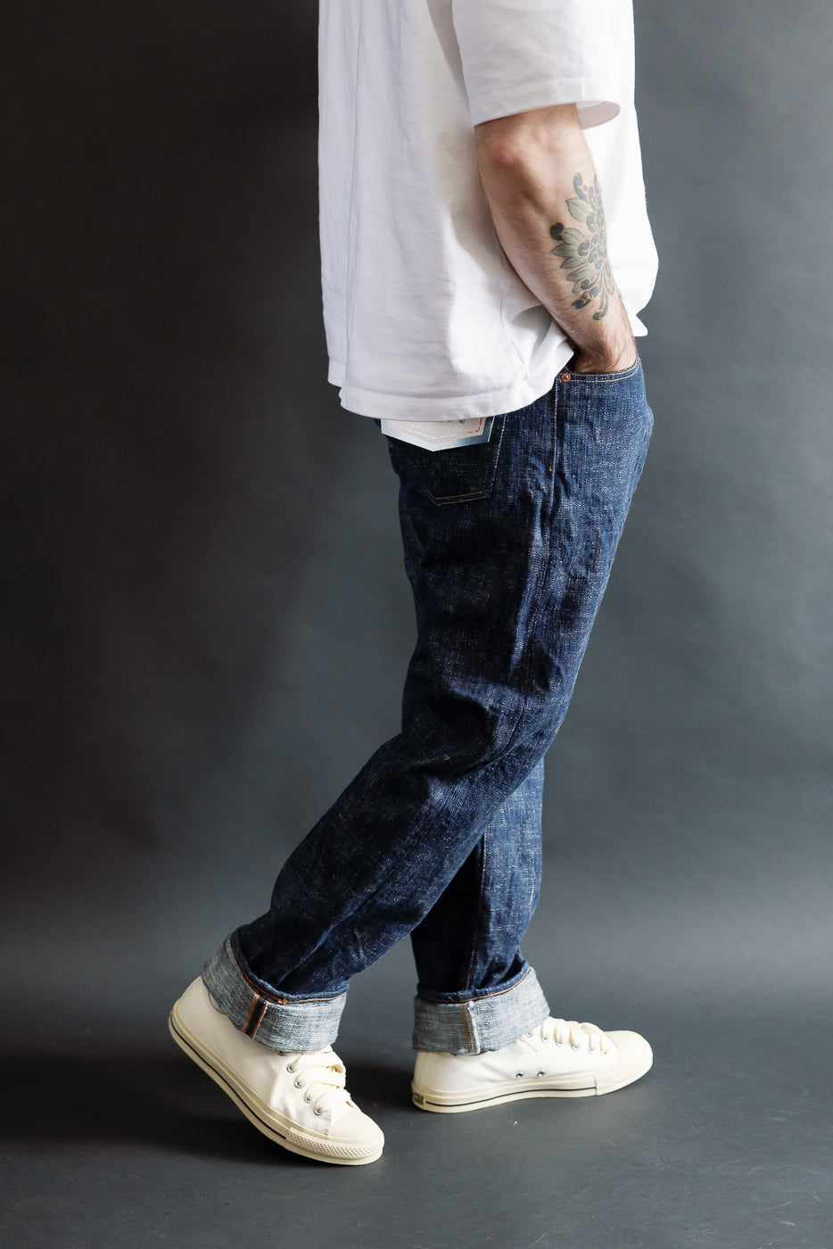 15oz Skein Dyed Slubby Green Indigo Selvedge Jeans - Slim Straight