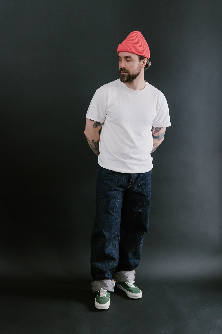 GZ-15HRJ-0510NP - 15oz Nep Yarn Heritage Fit Cinch Back Selvedge Jeans - Indigo