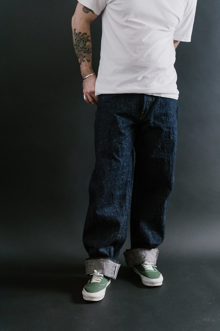 GZ-15HRJ-0510NP - 15oz Nep Yarn Heritage Fit Cinch Back Selvedge Jeans - Indigo