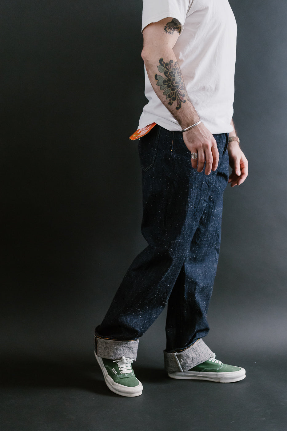 GZ-15HRJ-0510NP - 15oz Nep Yarn Heritage Fit Cinch Back Selvedge Jeans - Indigo