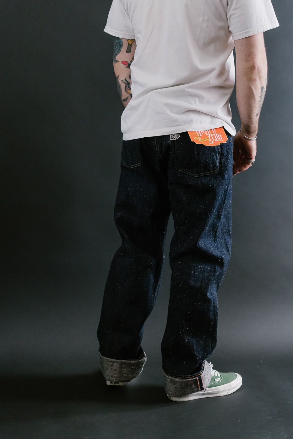 GZ-15HRJ-0510NP - 15oz Nep Yarn Heritage Fit Cinch Back Selvedge Jeans - Indigo