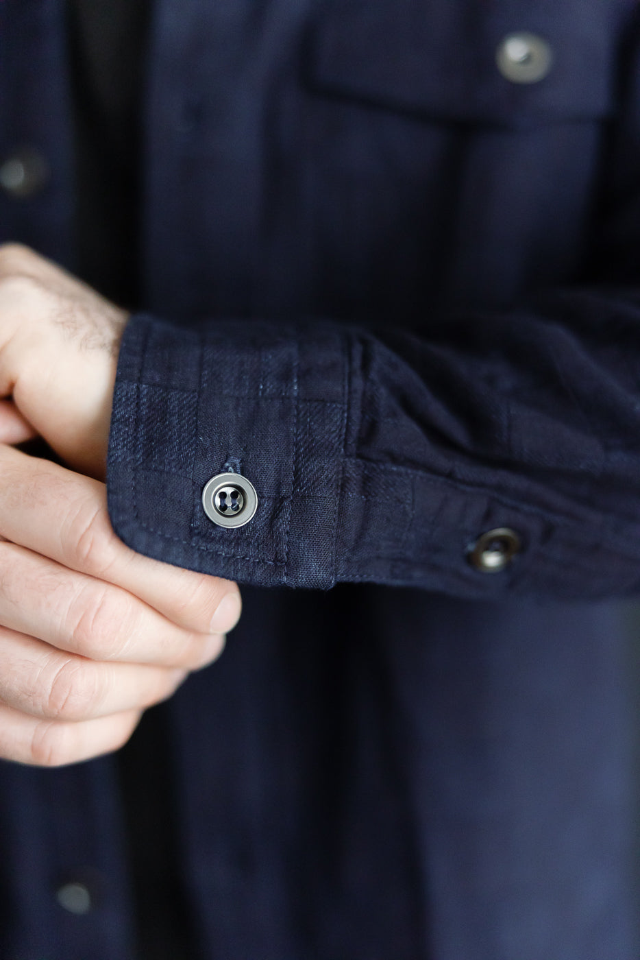Officer Shirt Jacquard Plaid - Indigo | Dant