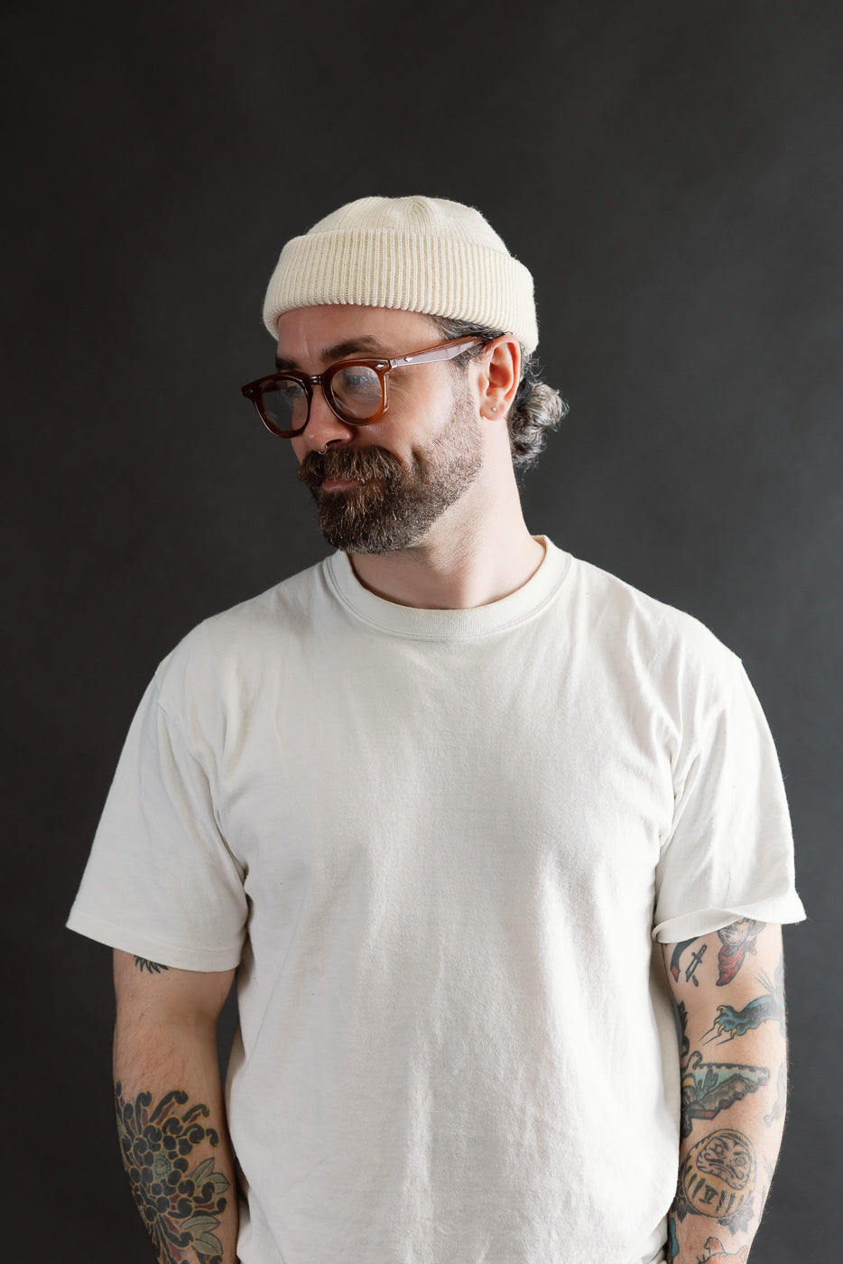 IHG-080-WHT - 100% Wool Ribbed Beanie - White