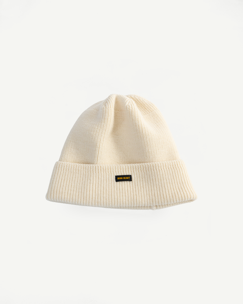 IHG-080-WHT - 100% Wool Ribbed Beanie - White | Dant