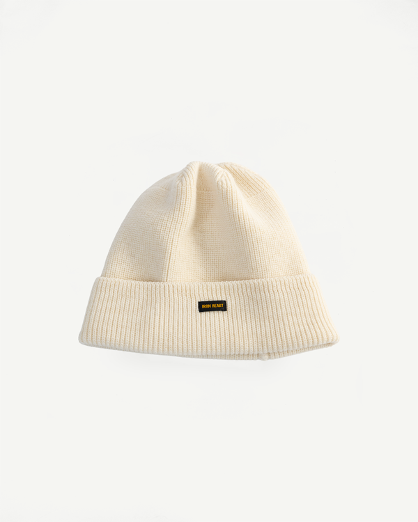IHG-080-WHT - 100% Wool Ribbed Beanie - White | Dant display picture 3