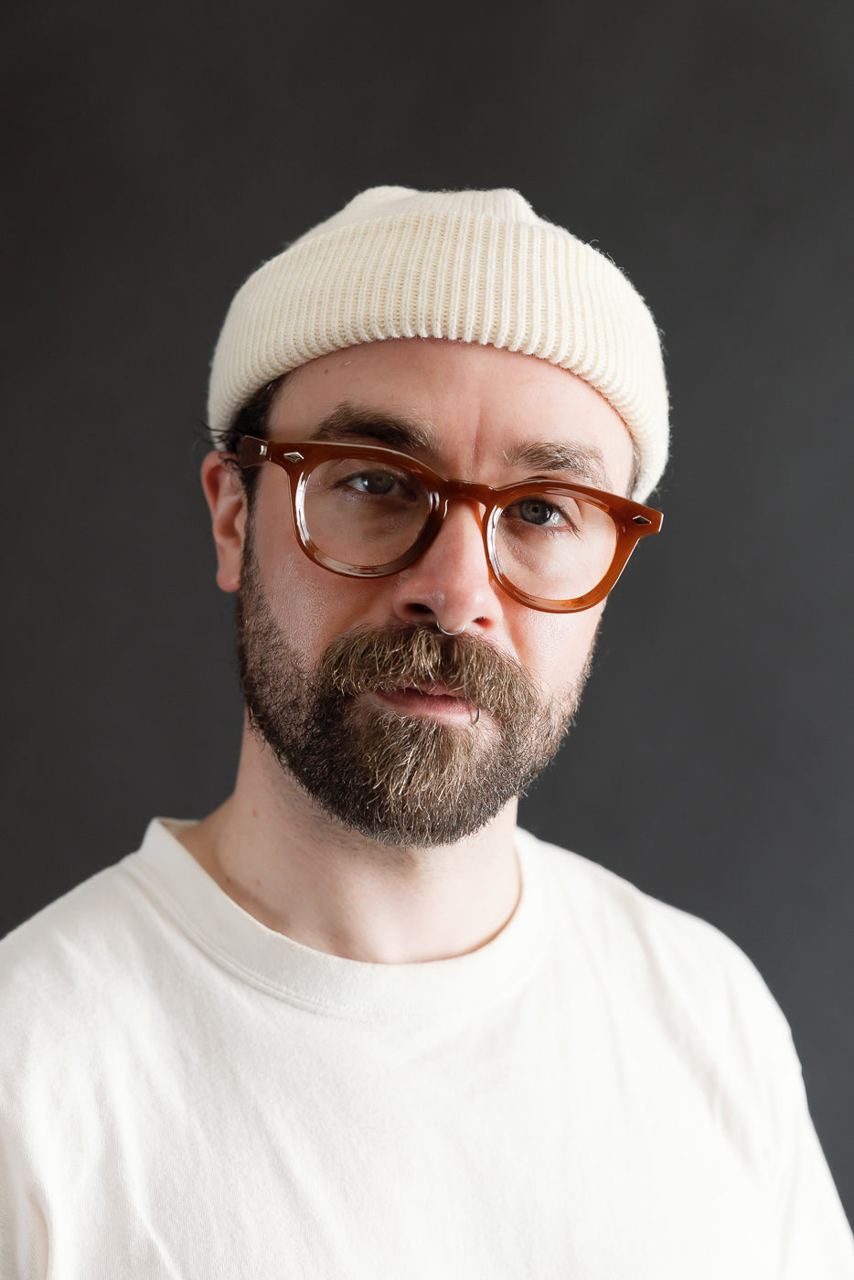 IHG-080-WHT - 100% Wool Ribbed Beanie - White