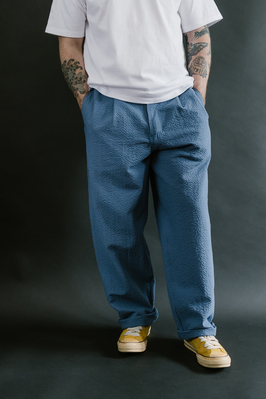 Cosmic Pants Seersucker - Blue