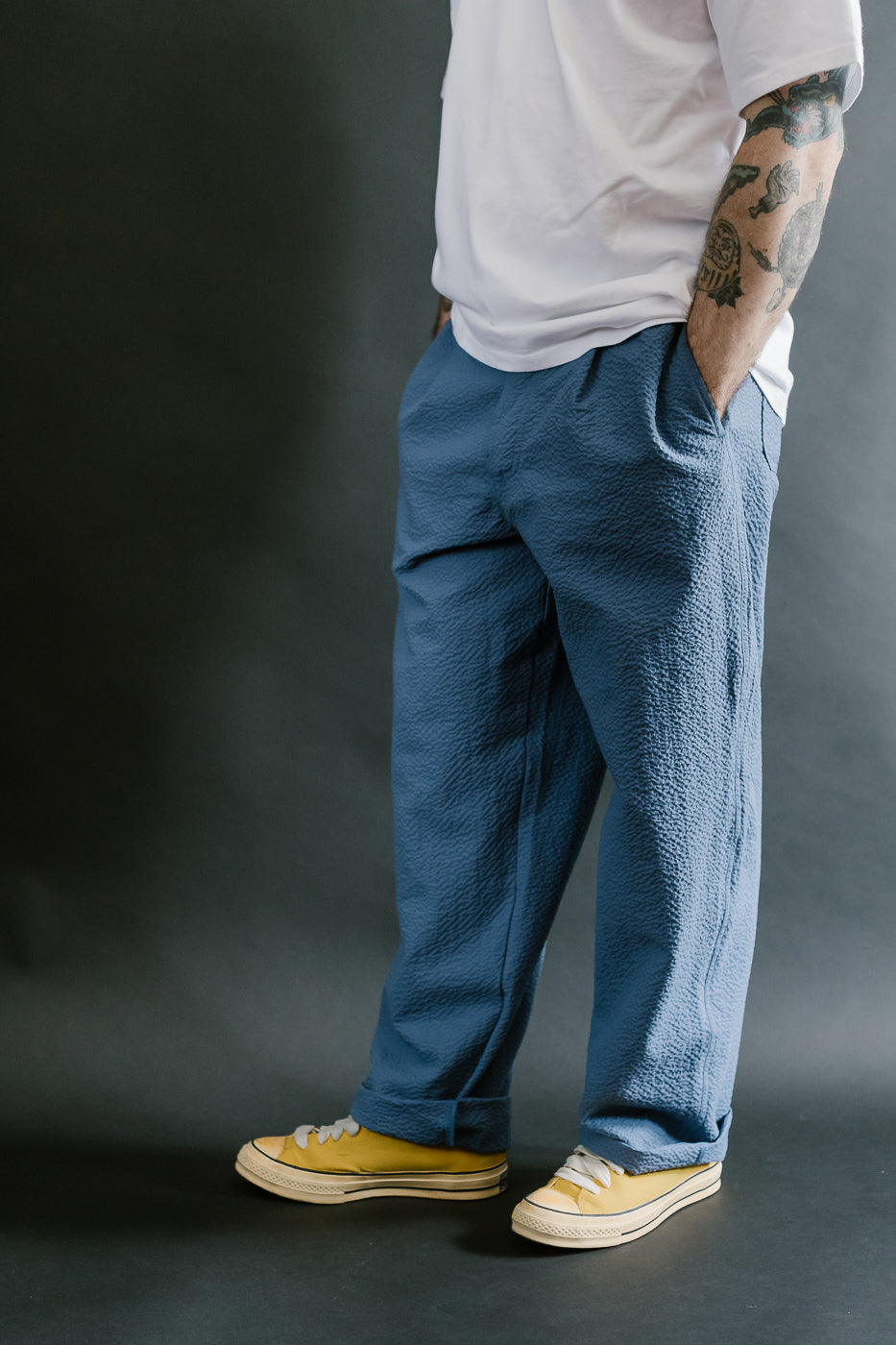 Cosmic Pants Seersucker - Blue