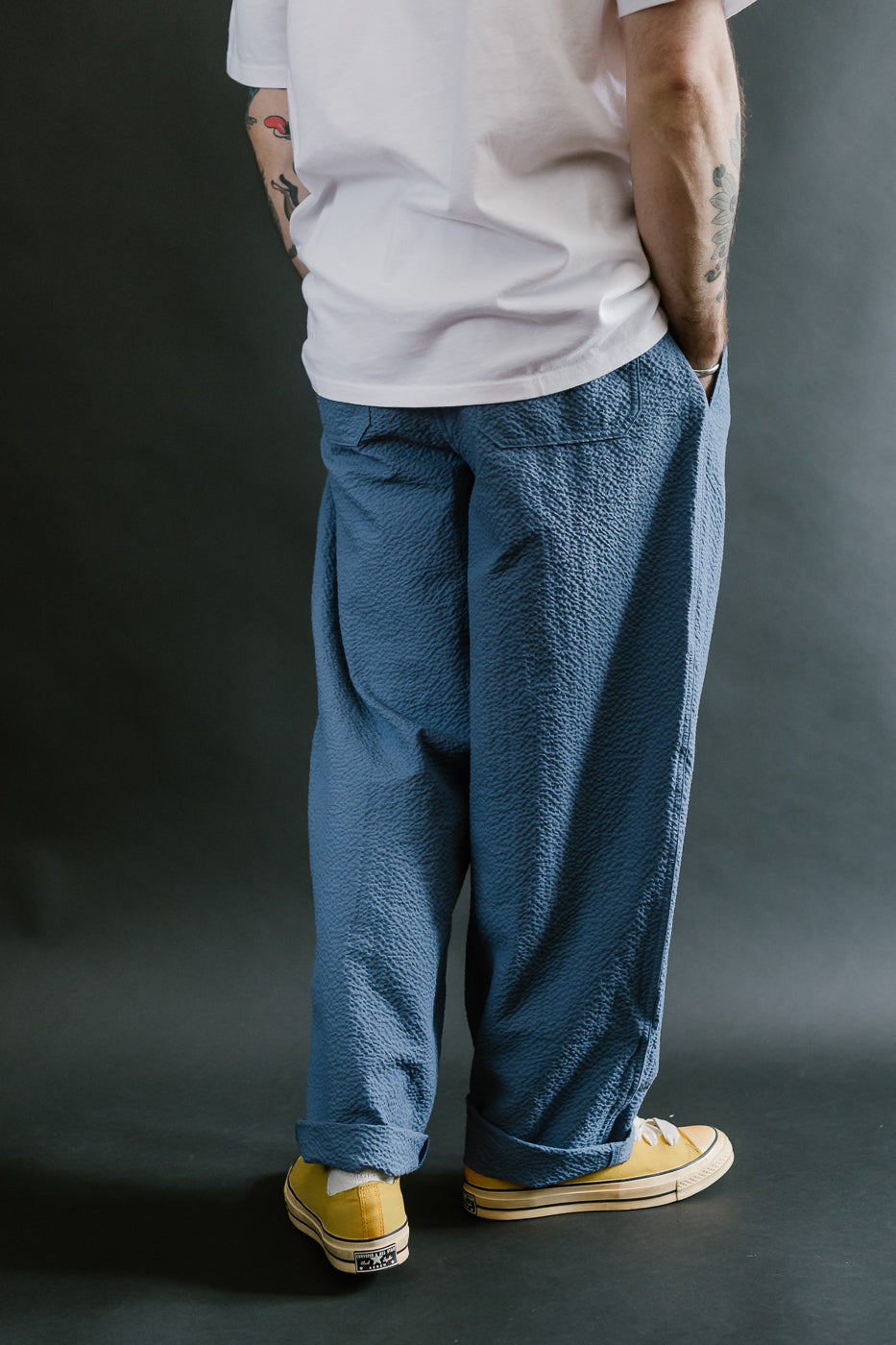 Cosmic Pants Seersucker - Blue