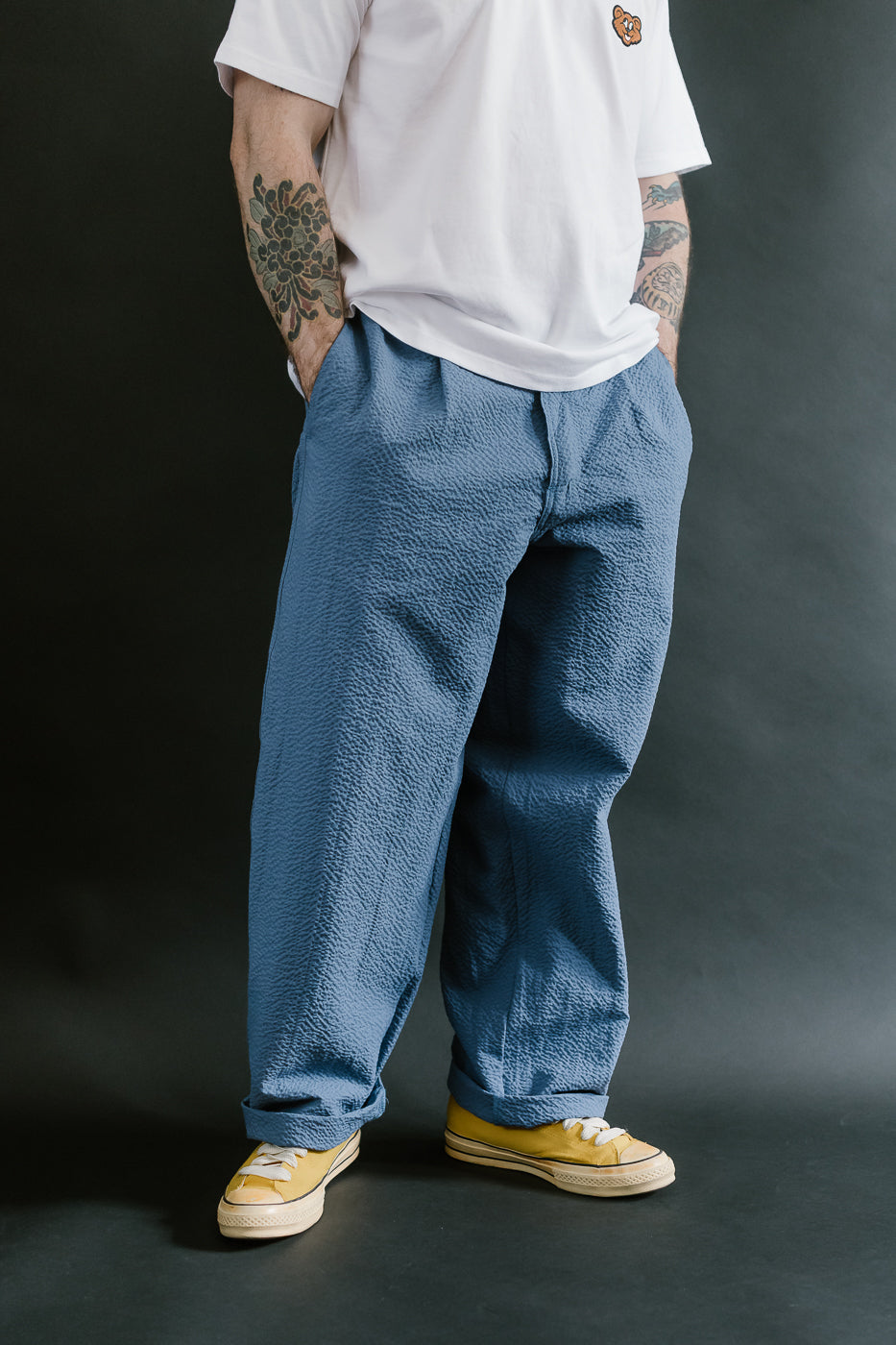 Cosmic Pants Seersucker - Blue