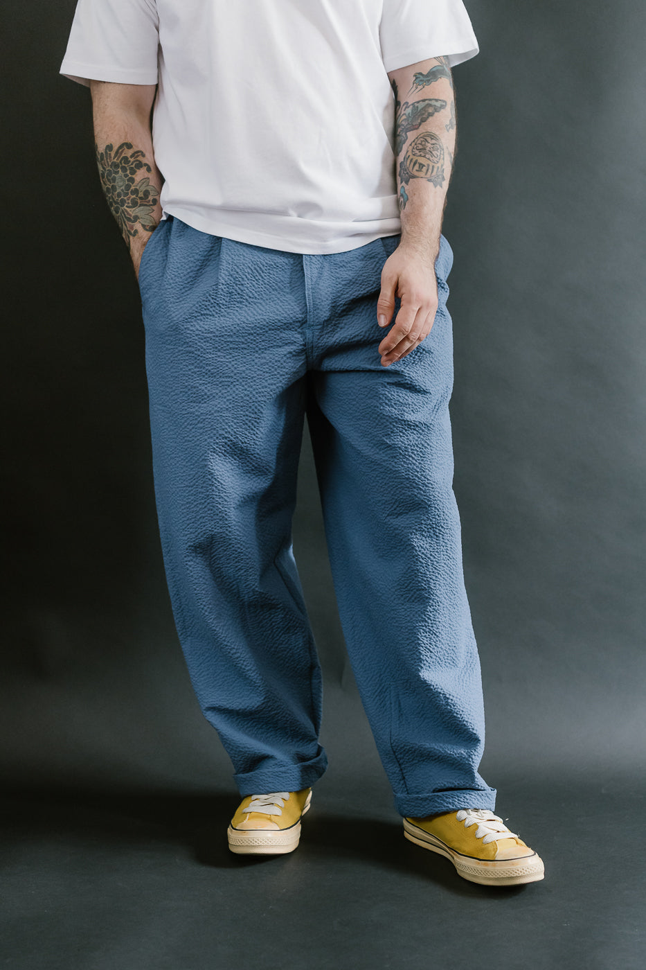 Cosmic Pants Seersucker - Blue