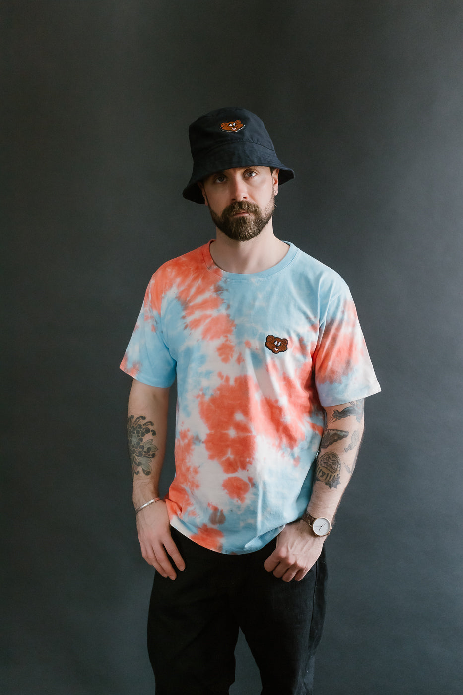 Cosmic Short Sleeves T-Shirt Shaggy Bear - Red Fire