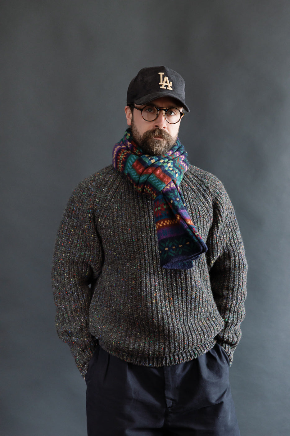 Front view full body shot of male model 5'9