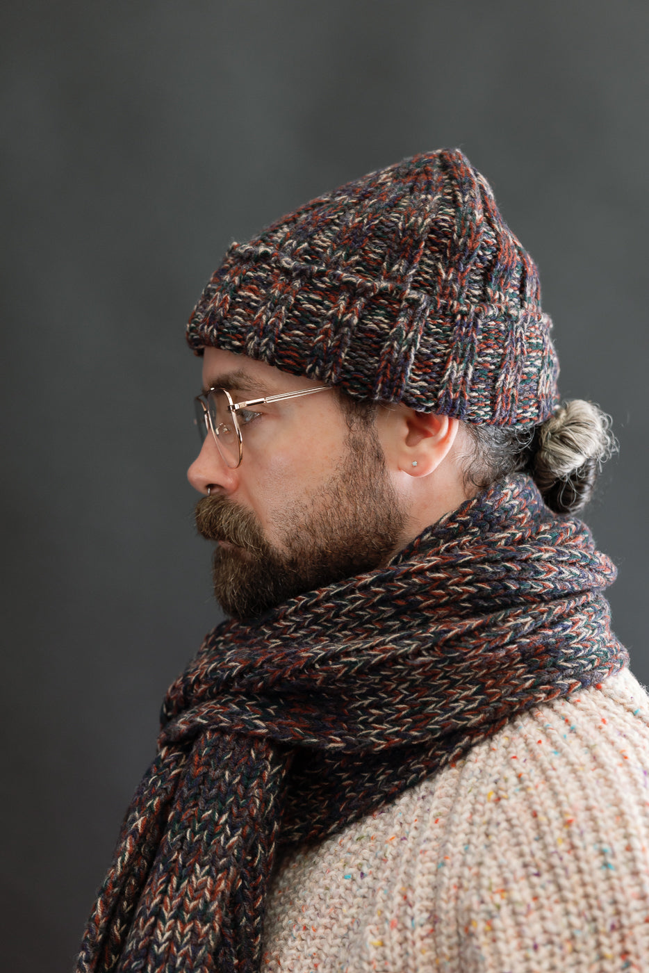 Marled Fantasies Hat - Navy Mix