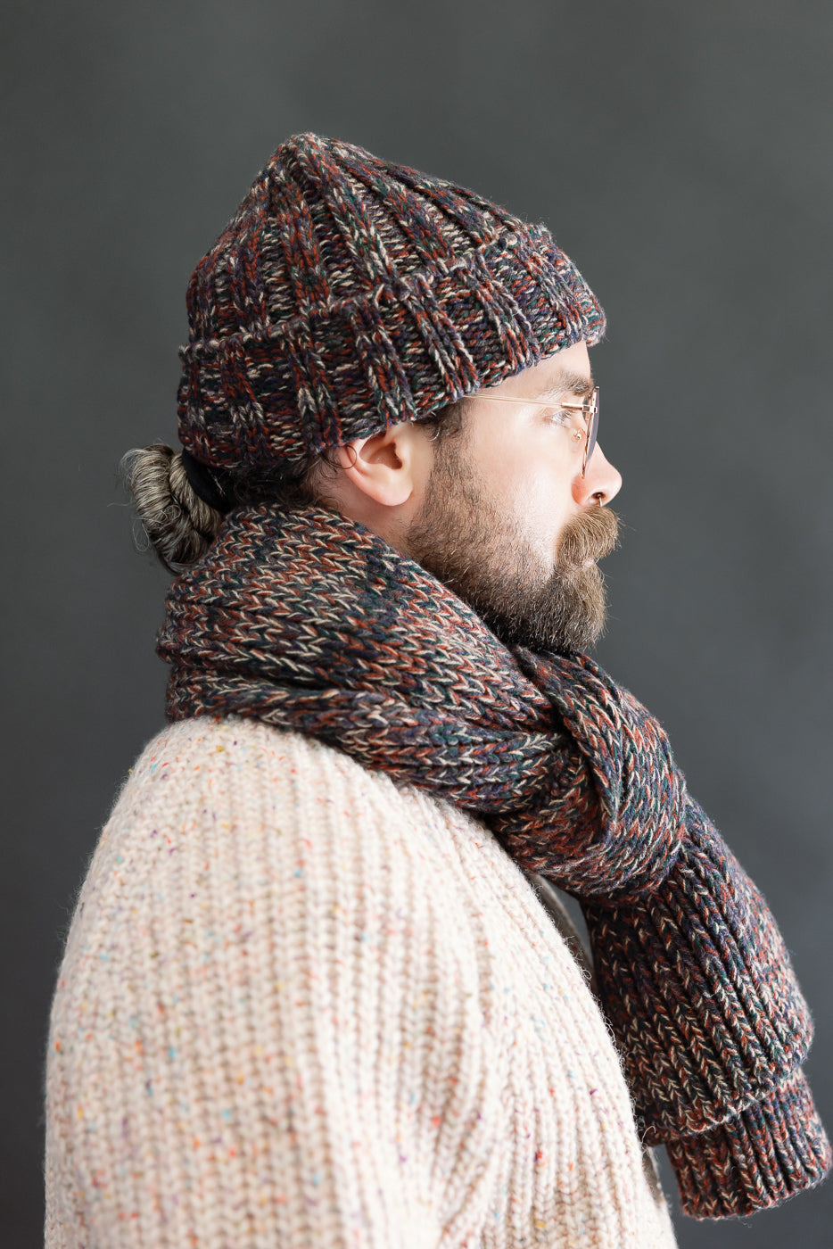 Marled Fantasies Hat - Navy Mix