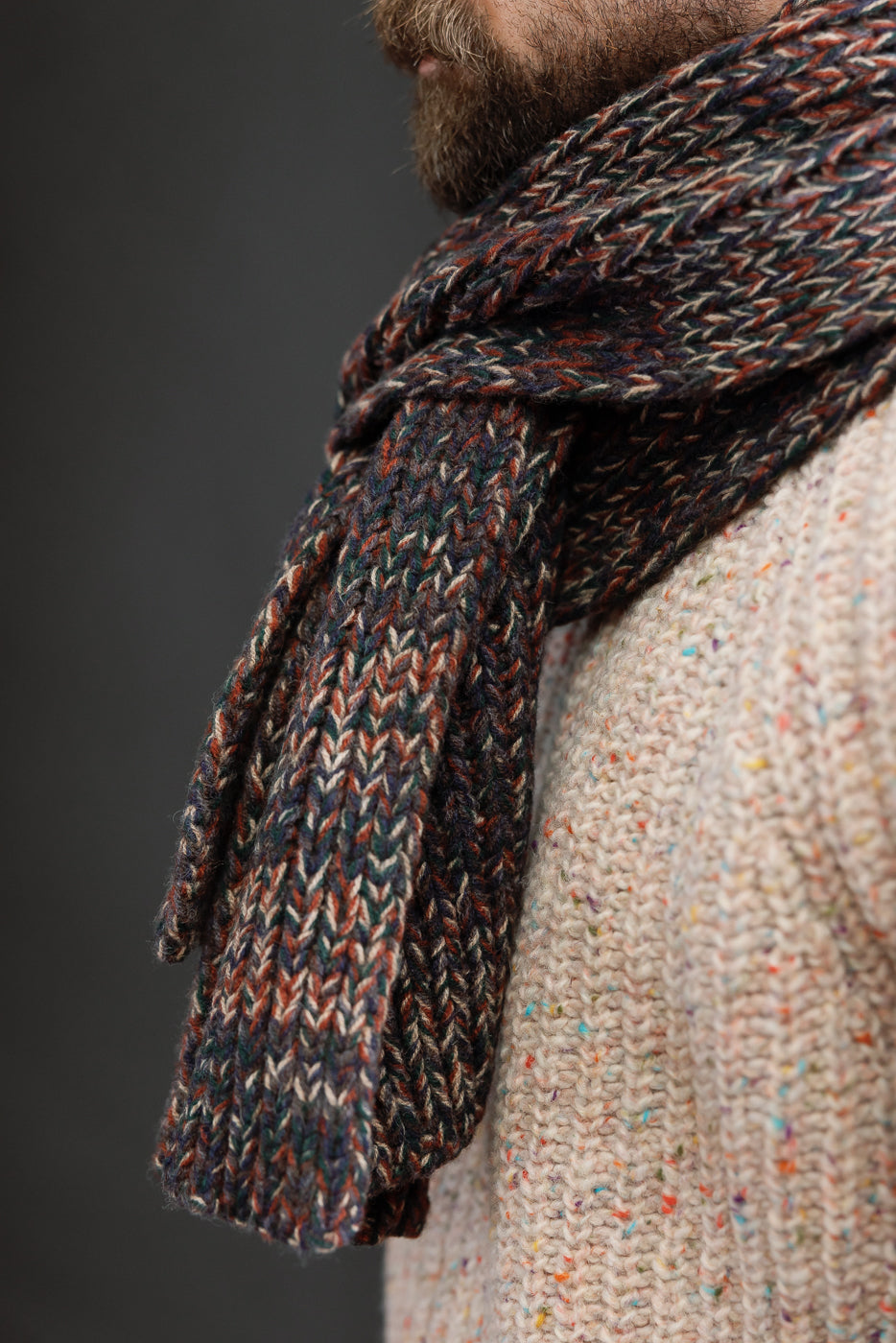 Marled Fantasies Scarf - Navy Mix