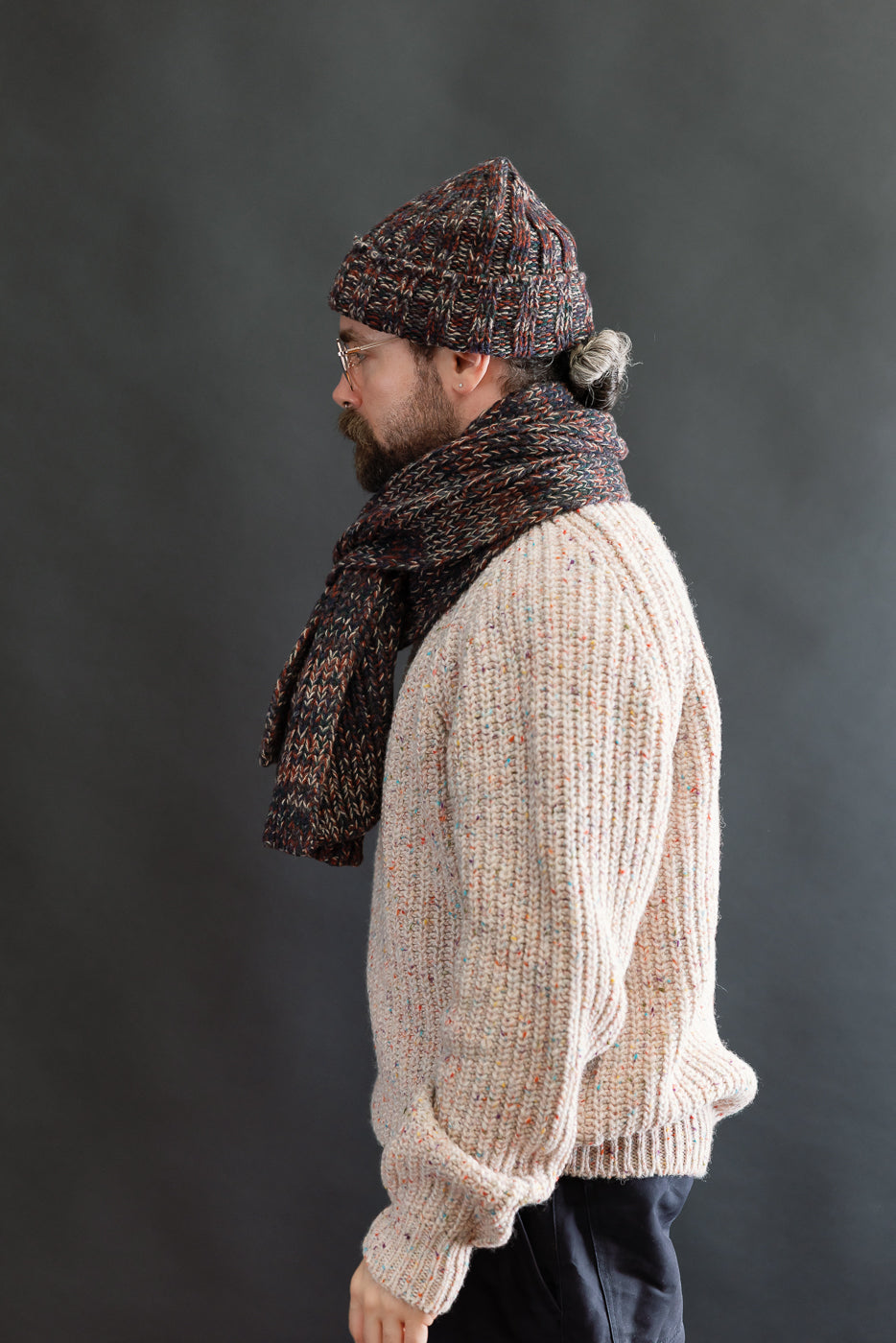 Marled Fantasies Scarf - Navy Mix