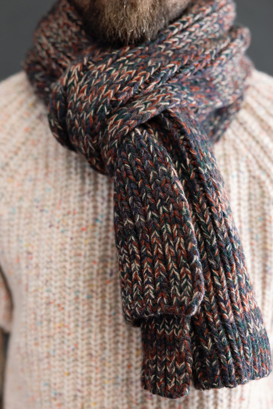 Marled Fantasies Scarf - Navy Mix