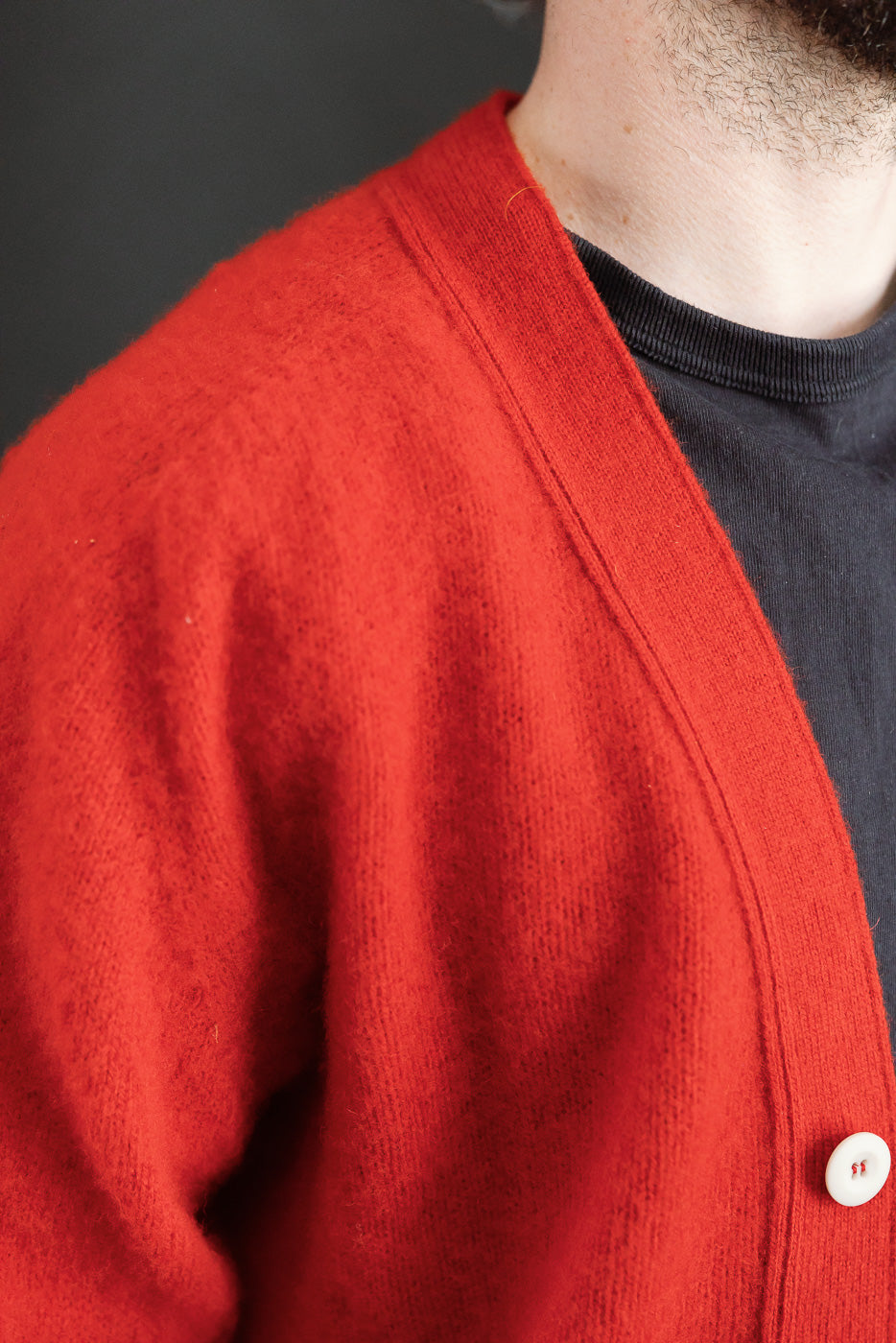 Shaggy Bear Cardigan - Flaming Red