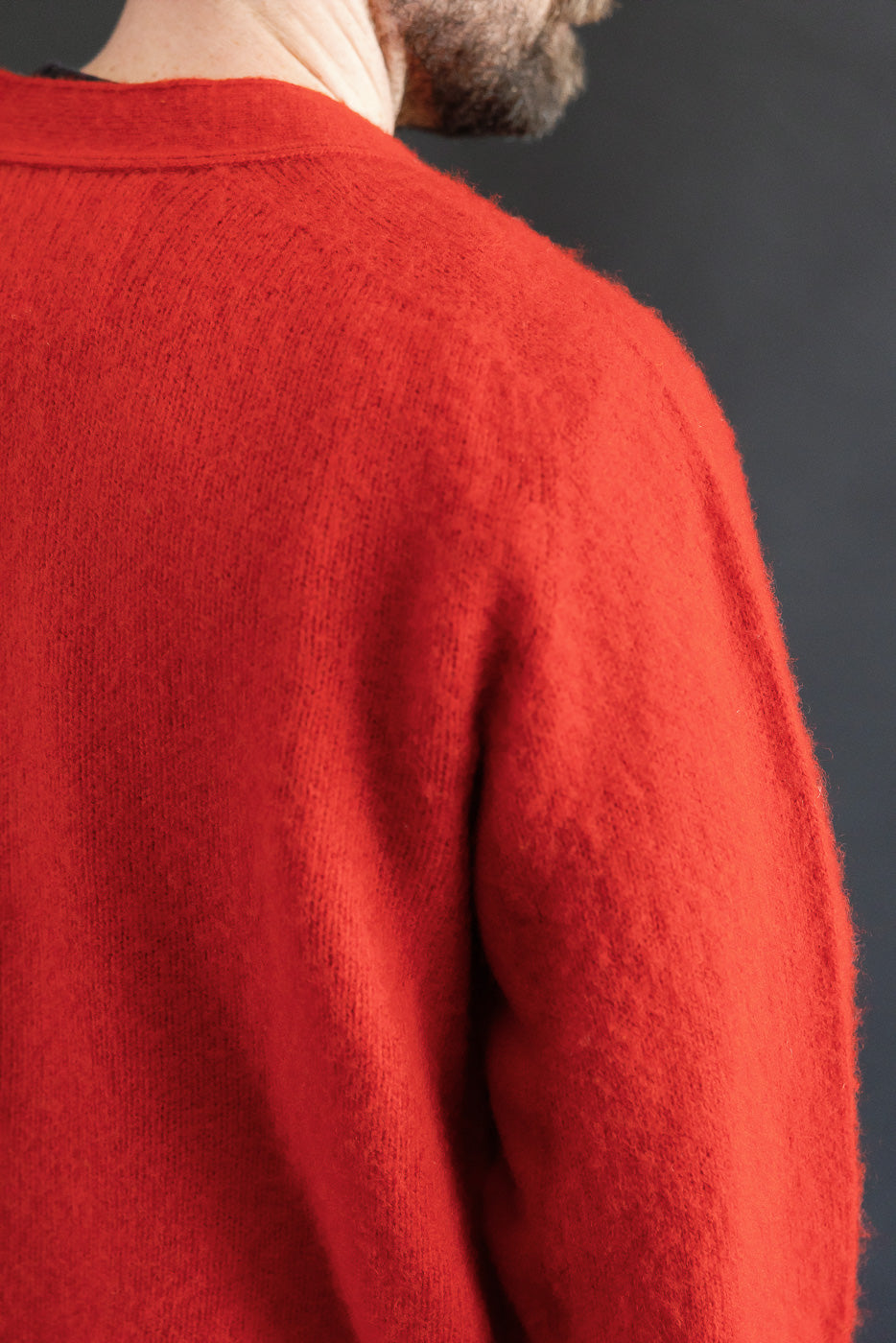 Shaggy Bear Cardigan - Flaming Red